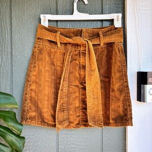 Rewash Rust Corduroy Skirt with Belt – 29 Waist
